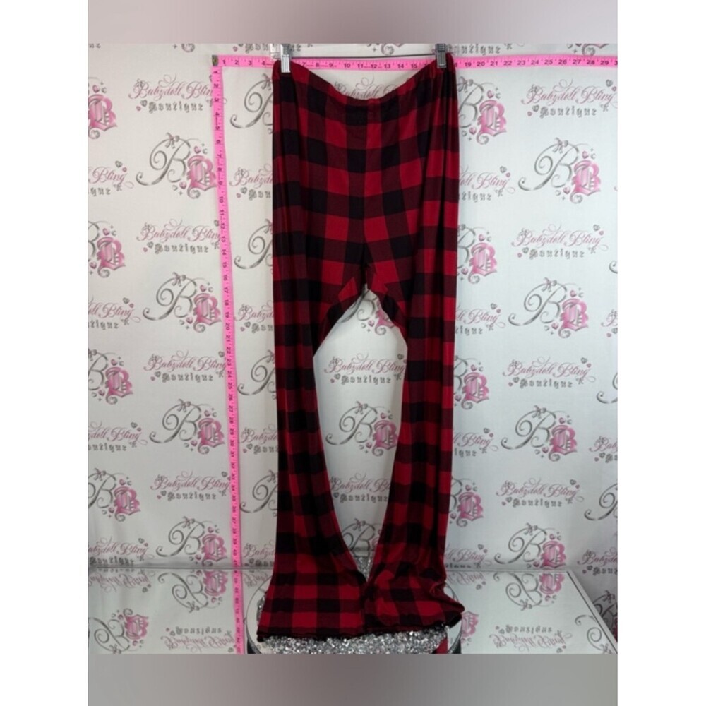 J&M- Women’s Flared Red and Black Buffalo Plaid Pajama Pants